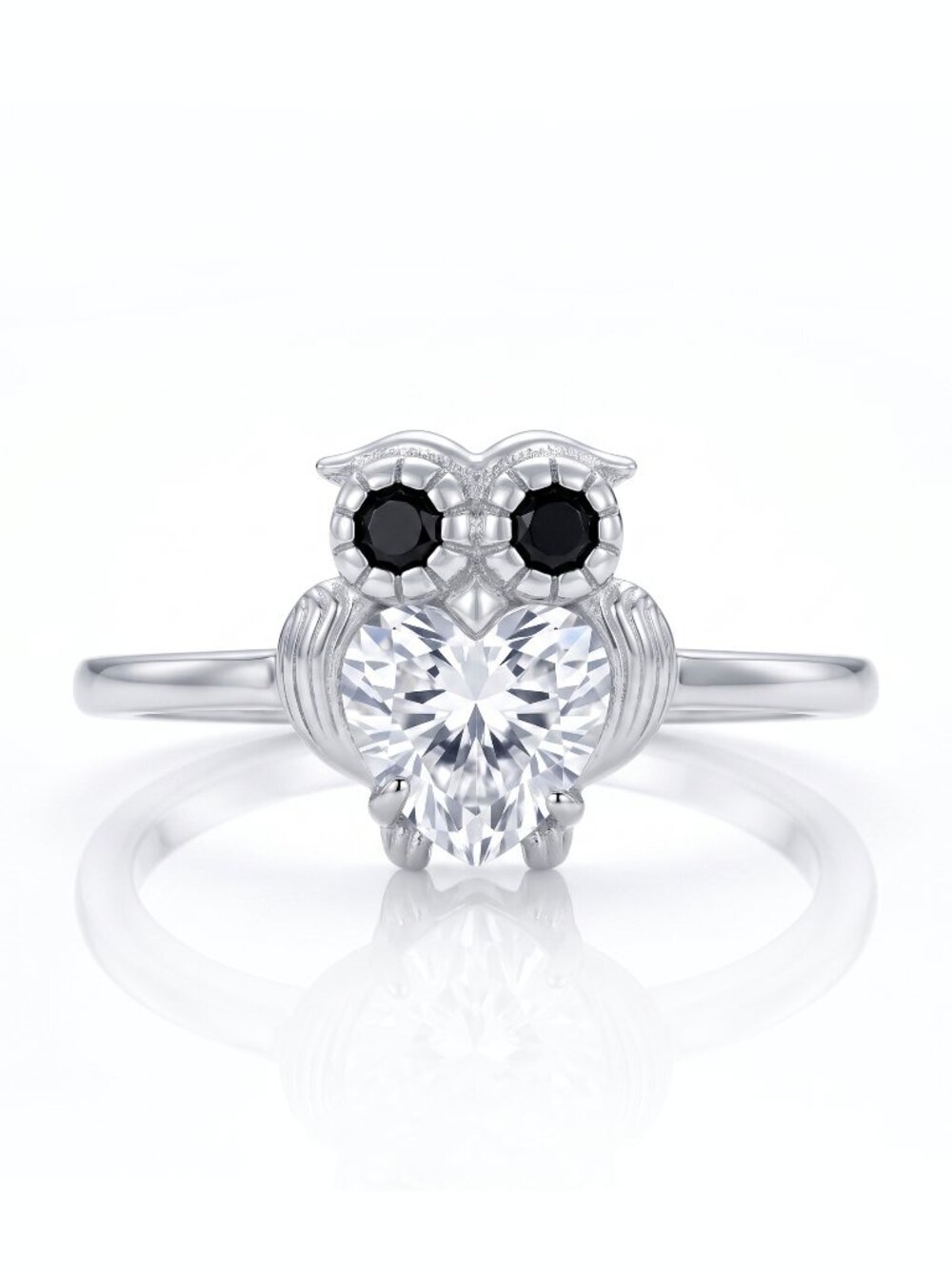 Owl Heart Ring, 925 Sterling Silver Charmed Aroma Size 7 Valentines